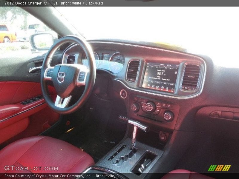 Bright White / Black/Red 2012 Dodge Charger R/T Plus