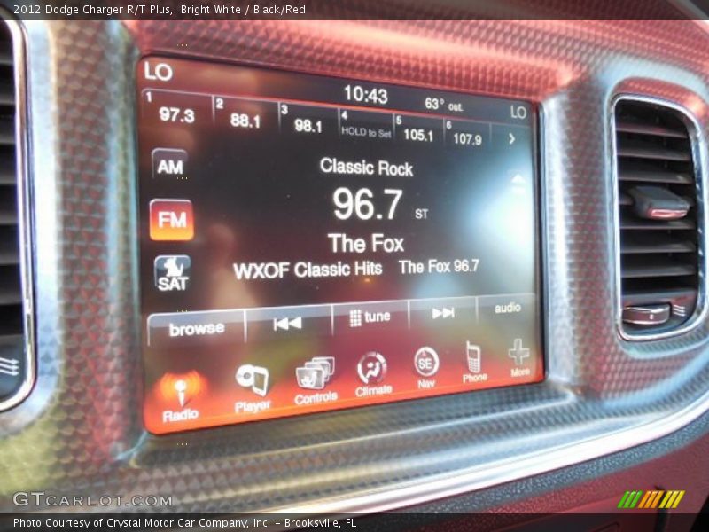 Bright White / Black/Red 2012 Dodge Charger R/T Plus
