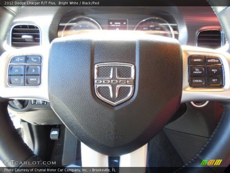 Bright White / Black/Red 2012 Dodge Charger R/T Plus