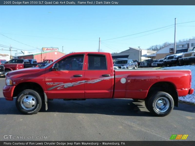 Flame Red / Dark Slate Gray 2005 Dodge Ram 3500 SLT Quad Cab 4x4 Dually