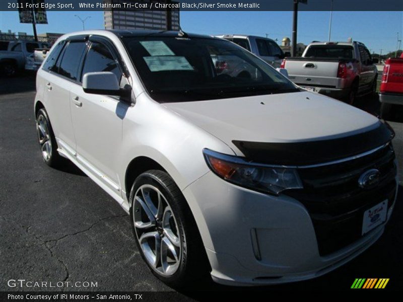 White Platinum Tri-Coat / Charcoal Black/Silver Smoke Metallic 2011 Ford Edge Sport