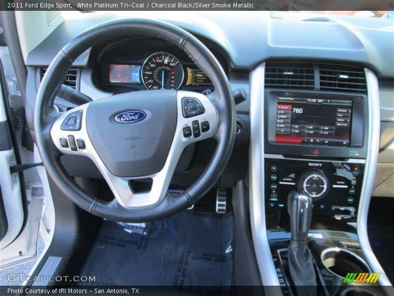 White Platinum Tri-Coat / Charcoal Black/Silver Smoke Metallic 2011 Ford Edge Sport