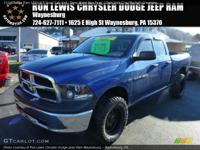 Deep Water Blue Pearl / Dark Slate Gray/Medium Graystone 2011 Dodge Ram 1500 SLT Quad Cab 4x4