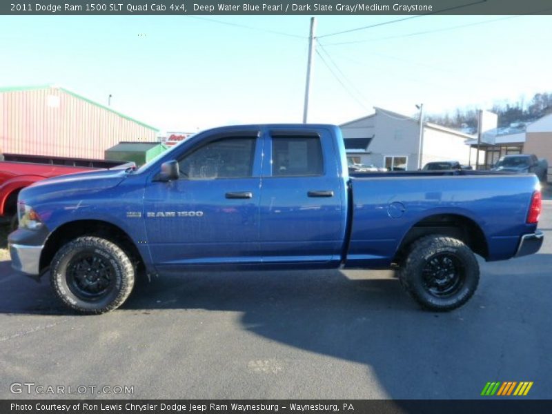 Deep Water Blue Pearl / Dark Slate Gray/Medium Graystone 2011 Dodge Ram 1500 SLT Quad Cab 4x4