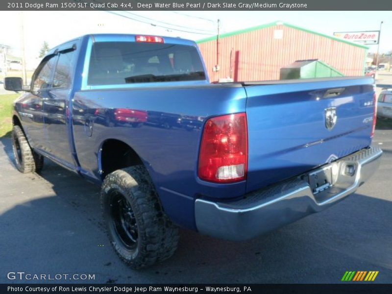 Deep Water Blue Pearl / Dark Slate Gray/Medium Graystone 2011 Dodge Ram 1500 SLT Quad Cab 4x4