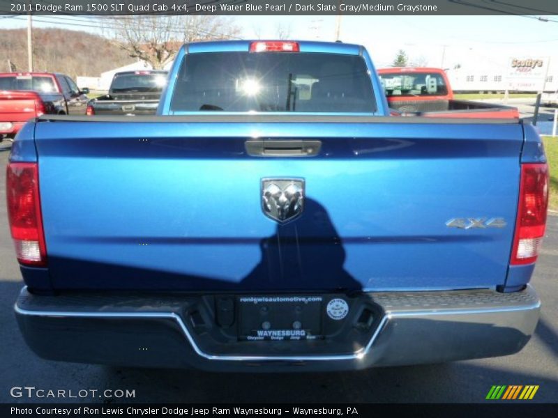 Deep Water Blue Pearl / Dark Slate Gray/Medium Graystone 2011 Dodge Ram 1500 SLT Quad Cab 4x4