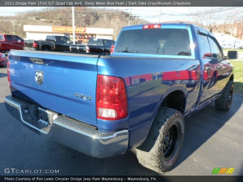 Deep Water Blue Pearl / Dark Slate Gray/Medium Graystone 2011 Dodge Ram 1500 SLT Quad Cab 4x4