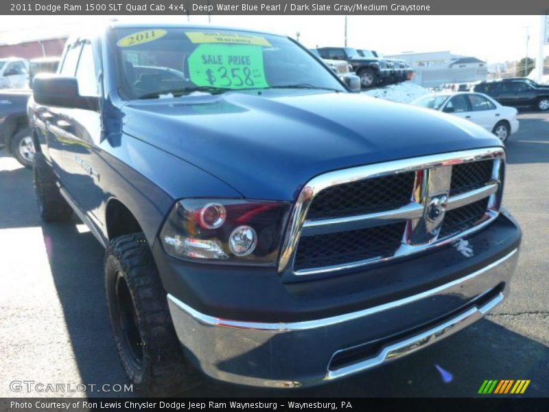 Deep Water Blue Pearl / Dark Slate Gray/Medium Graystone 2011 Dodge Ram 1500 SLT Quad Cab 4x4