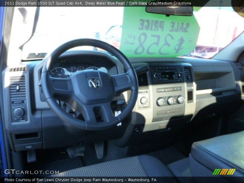 Deep Water Blue Pearl / Dark Slate Gray/Medium Graystone 2011 Dodge Ram 1500 SLT Quad Cab 4x4