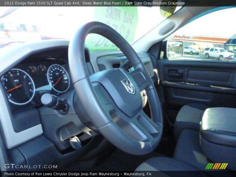 Deep Water Blue Pearl / Dark Slate Gray/Medium Graystone 2011 Dodge Ram 1500 SLT Quad Cab 4x4