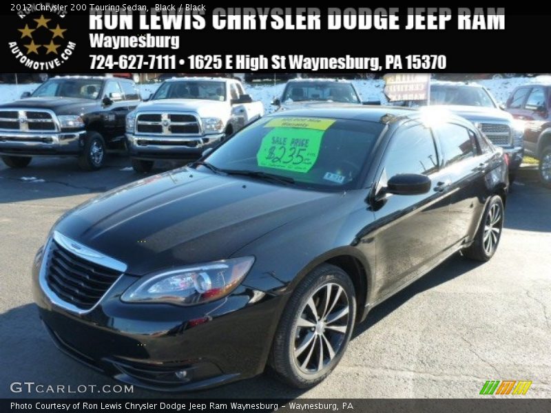 Black / Black 2012 Chrysler 200 Touring Sedan