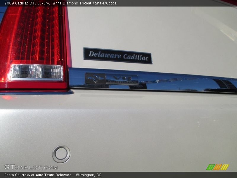 White Diamond Tricoat / Shale/Cocoa 2009 Cadillac DTS Luxury