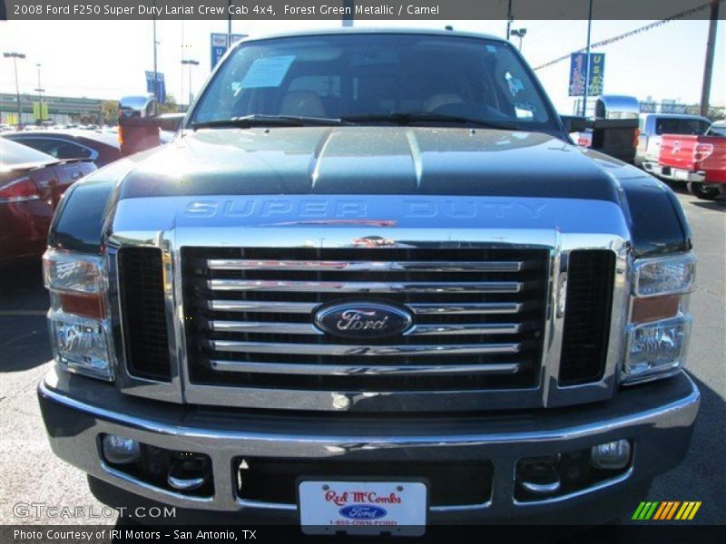 Forest Green Metallic / Camel 2008 Ford F250 Super Duty Lariat Crew Cab 4x4