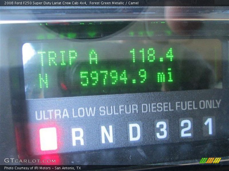 Forest Green Metallic / Camel 2008 Ford F250 Super Duty Lariat Crew Cab 4x4