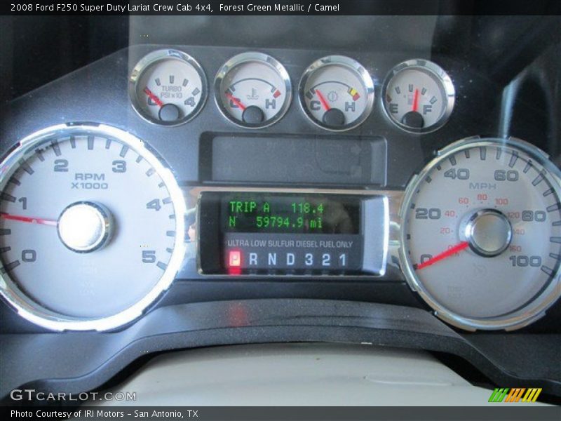 Forest Green Metallic / Camel 2008 Ford F250 Super Duty Lariat Crew Cab 4x4
