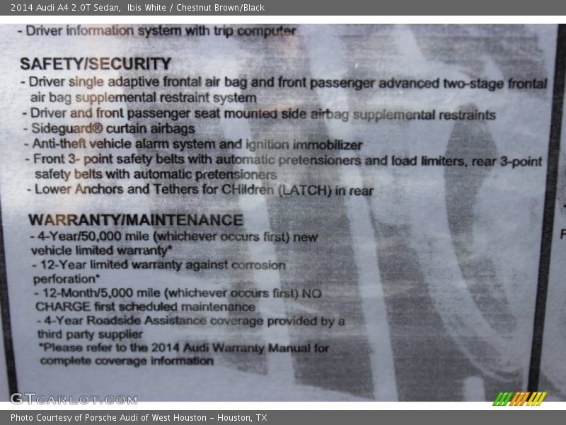 Ibis White / Chestnut Brown/Black 2014 Audi A4 2.0T Sedan