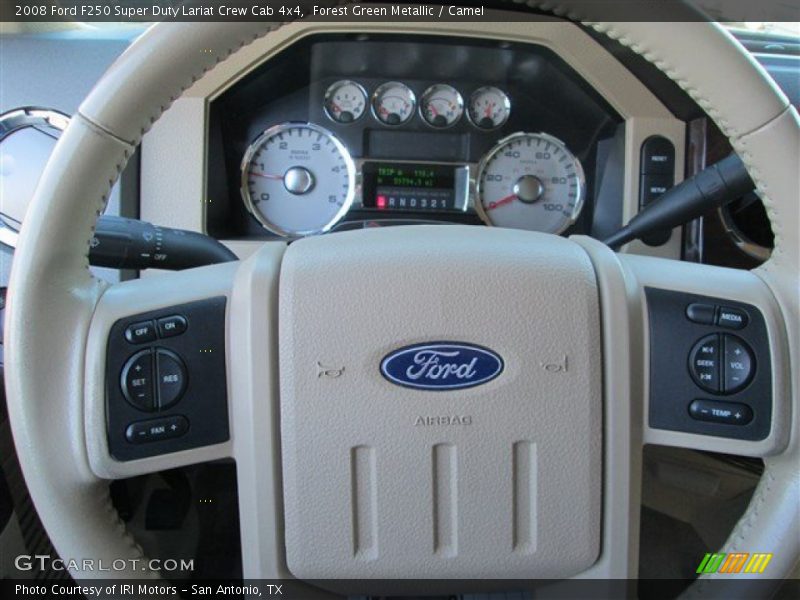 Forest Green Metallic / Camel 2008 Ford F250 Super Duty Lariat Crew Cab 4x4