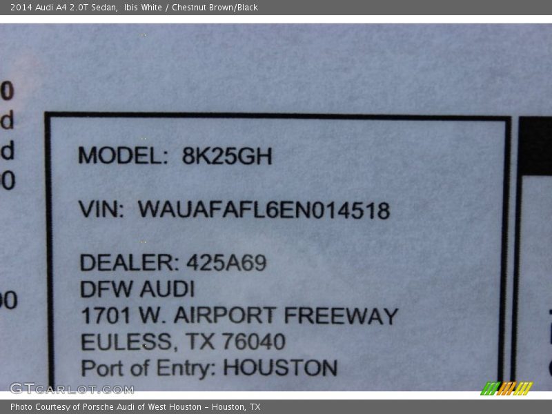 Ibis White / Chestnut Brown/Black 2014 Audi A4 2.0T Sedan