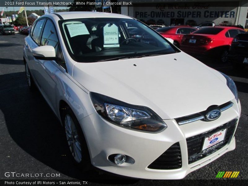 White Platinum / Charcoal Black 2013 Ford Focus Titanium Hatchback