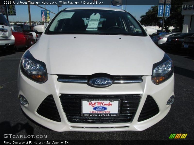 White Platinum / Charcoal Black 2013 Ford Focus Titanium Hatchback