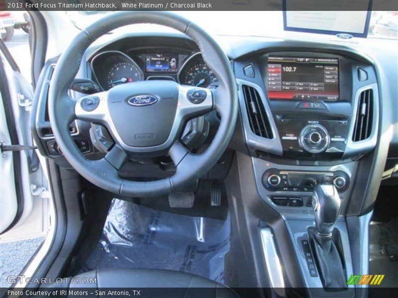 White Platinum / Charcoal Black 2013 Ford Focus Titanium Hatchback