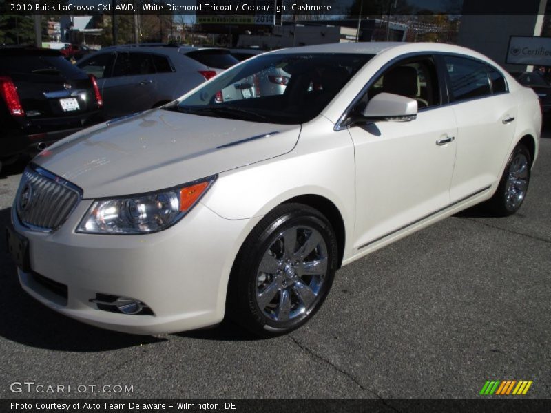 White Diamond Tricoat / Cocoa/Light Cashmere 2010 Buick LaCrosse CXL AWD