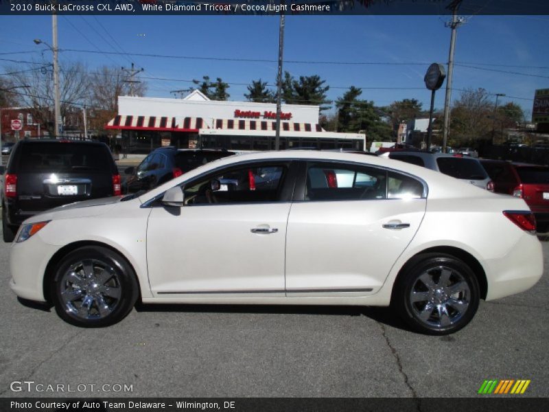 White Diamond Tricoat / Cocoa/Light Cashmere 2010 Buick LaCrosse CXL AWD