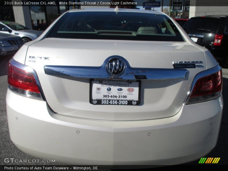 White Diamond Tricoat / Cocoa/Light Cashmere 2010 Buick LaCrosse CXL AWD