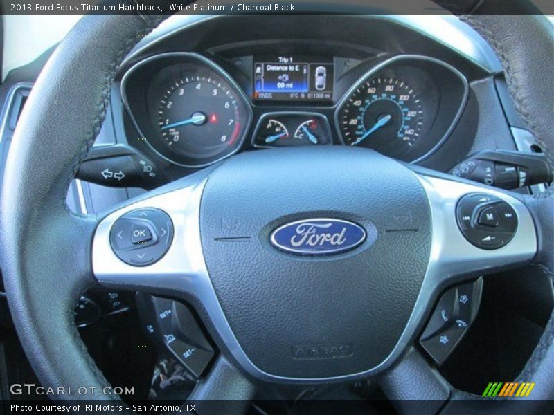 White Platinum / Charcoal Black 2013 Ford Focus Titanium Hatchback