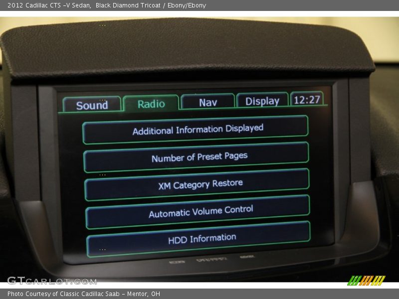 Black Diamond Tricoat / Ebony/Ebony 2012 Cadillac CTS -V Sedan