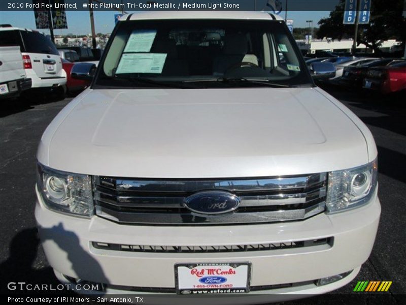 White Platinum Tri-Coat Metallic / Medium Light Stone 2010 Ford Flex Limited