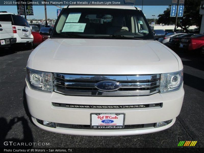 White Platinum Tri-Coat Metallic / Medium Light Stone 2010 Ford Flex Limited