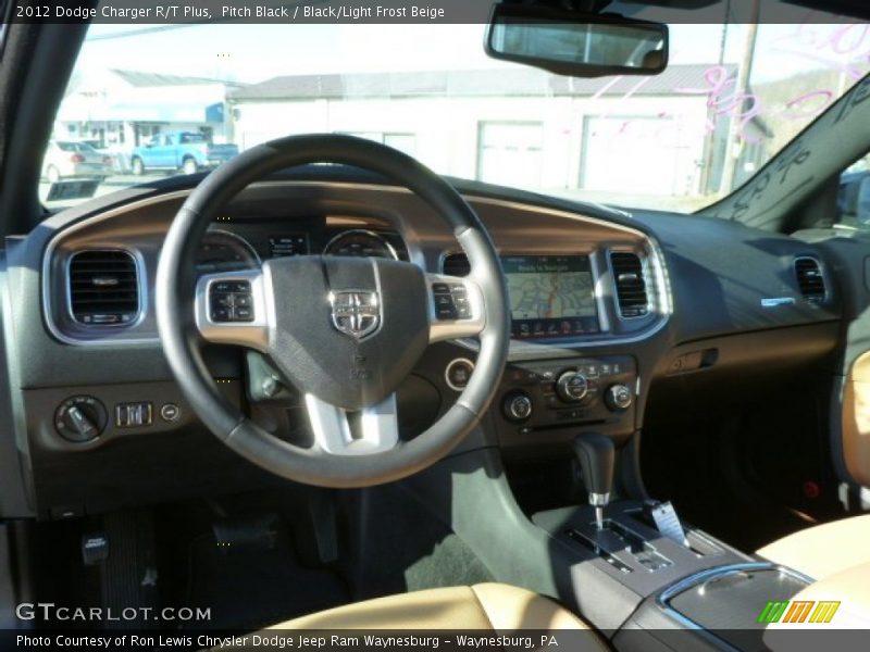 Pitch Black / Black/Light Frost Beige 2012 Dodge Charger R/T Plus