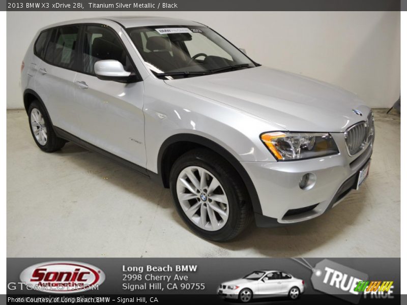 Titanium Silver Metallic / Black 2013 BMW X3 xDrive 28i