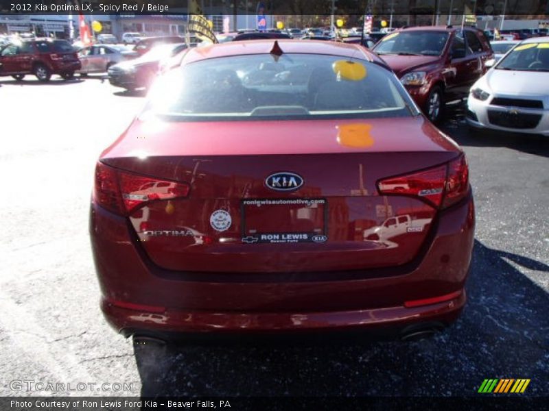 Spicy Red / Beige 2012 Kia Optima LX