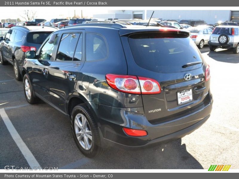 Pacific Blue Pearl / Cocoa Black 2011 Hyundai Santa Fe SE