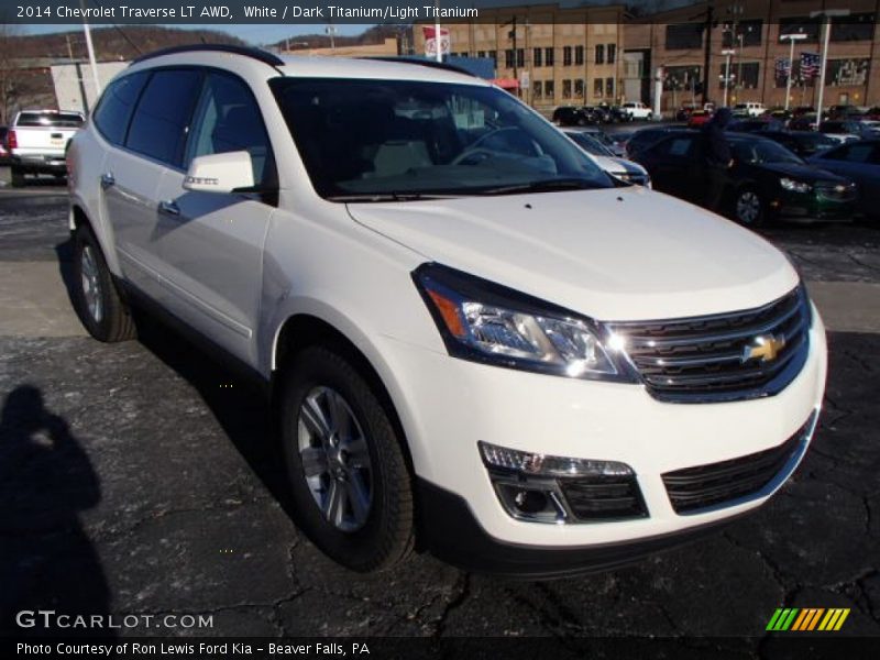 White / Dark Titanium/Light Titanium 2014 Chevrolet Traverse LT AWD