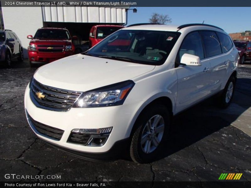 White / Dark Titanium/Light Titanium 2014 Chevrolet Traverse LT AWD