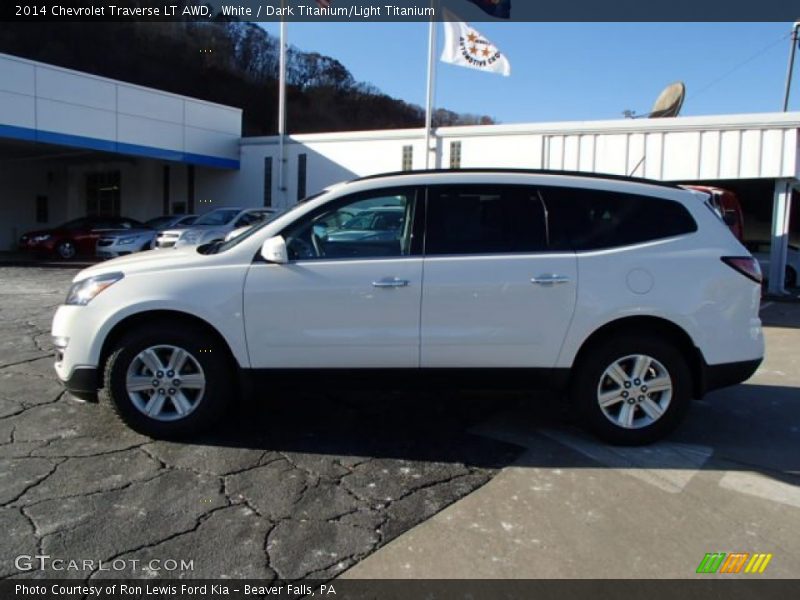 White / Dark Titanium/Light Titanium 2014 Chevrolet Traverse LT AWD