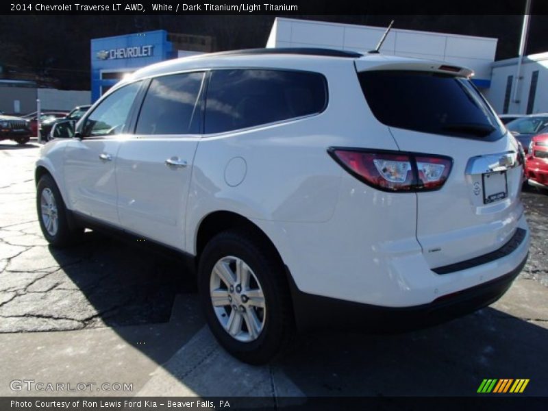 White / Dark Titanium/Light Titanium 2014 Chevrolet Traverse LT AWD