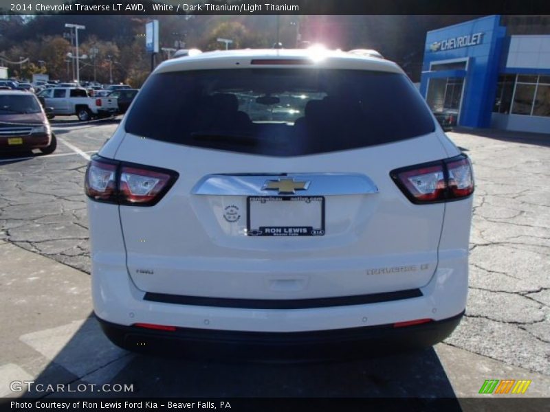 White / Dark Titanium/Light Titanium 2014 Chevrolet Traverse LT AWD