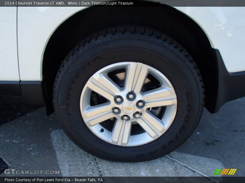 White / Dark Titanium/Light Titanium 2014 Chevrolet Traverse LT AWD