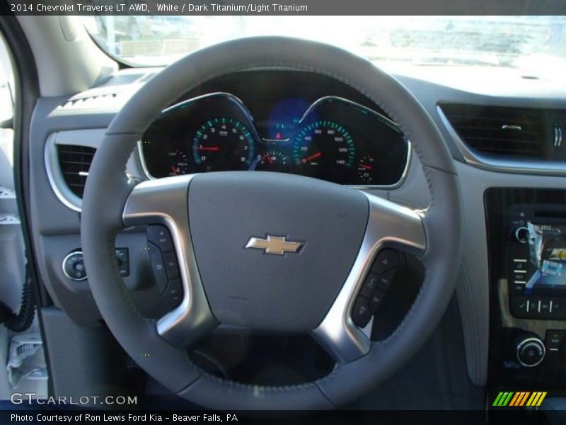 White / Dark Titanium/Light Titanium 2014 Chevrolet Traverse LT AWD