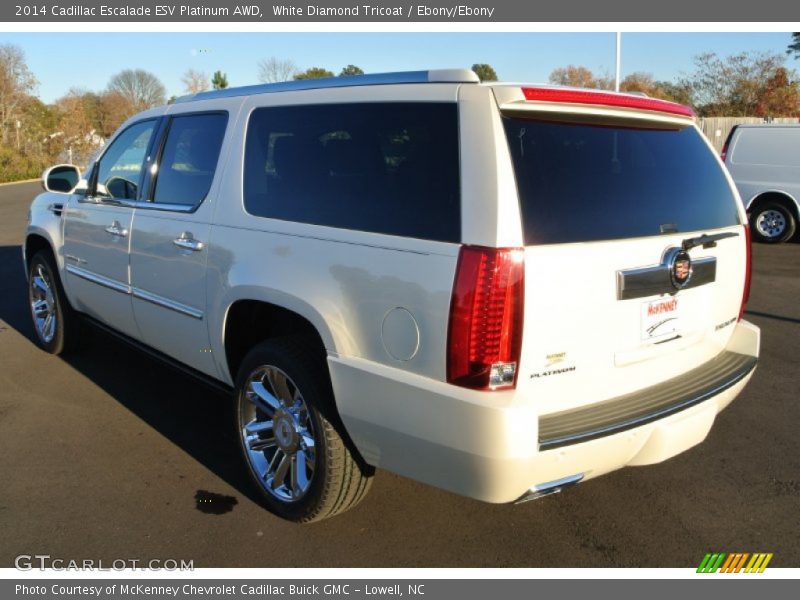 White Diamond Tricoat / Ebony/Ebony 2014 Cadillac Escalade ESV Platinum AWD