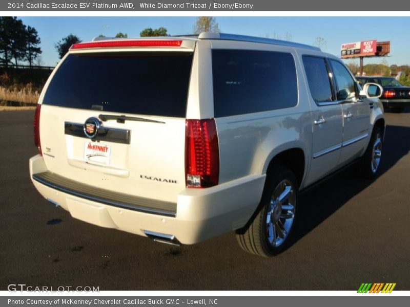 White Diamond Tricoat / Ebony/Ebony 2014 Cadillac Escalade ESV Platinum AWD