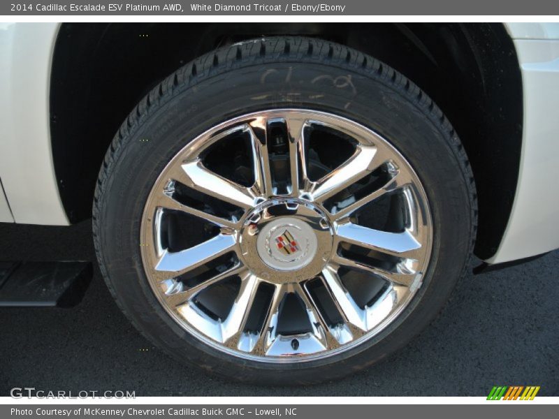 White Diamond Tricoat / Ebony/Ebony 2014 Cadillac Escalade ESV Platinum AWD