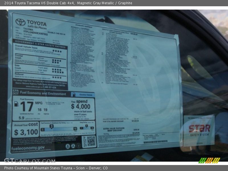 Magnetic Gray Metallic / Graphite 2014 Toyota Tacoma V6 Double Cab 4x4