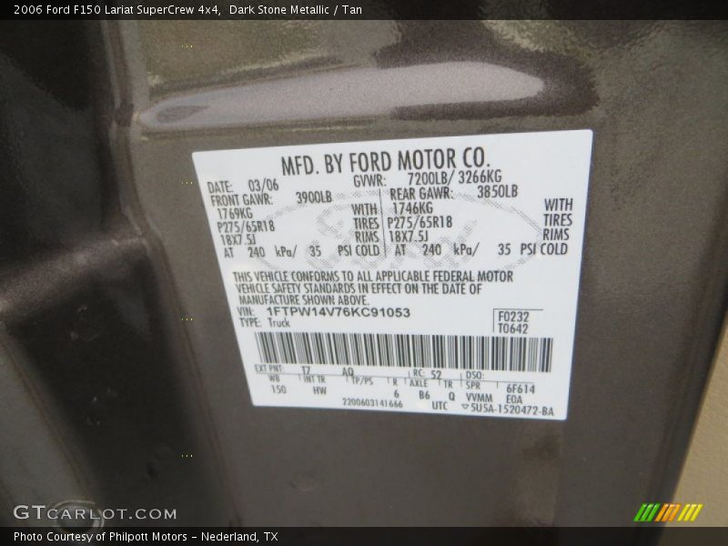 Dark Stone Metallic / Tan 2006 Ford F150 Lariat SuperCrew 4x4