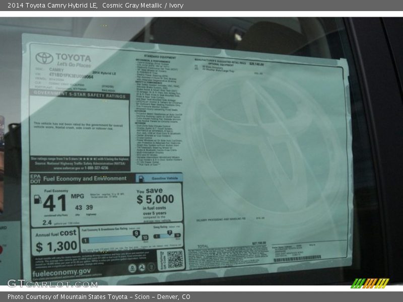 Cosmic Gray Metallic / Ivory 2014 Toyota Camry Hybrid LE