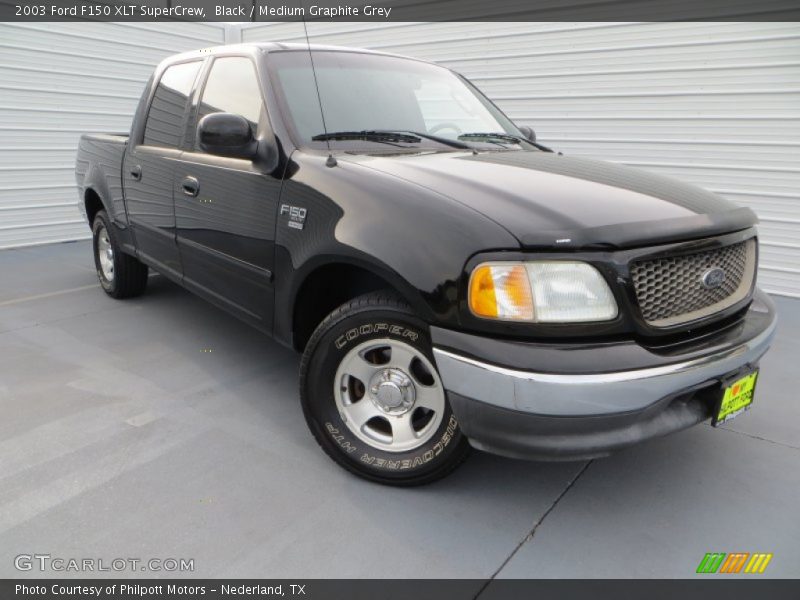 Black / Medium Graphite Grey 2003 Ford F150 XLT SuperCrew